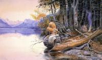 Charles Marion Russell - Indian Camp Lake McDonald